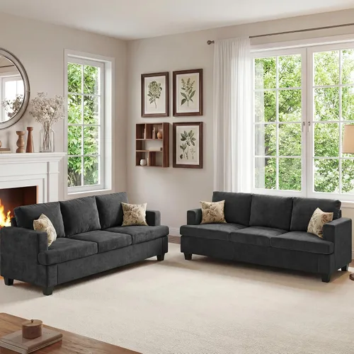 Vista 21 de Apicizon Cloud Couches Juegos de Muebles para Sala de Estar, Juego de Sofá Loveseat de 2 Plazas y Sofá de 3 Plazas para Dormitorio, Cómodo Sofá Cama
