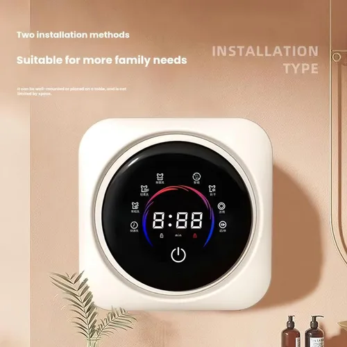 Vista 5 de Mini lavadora y secadora inteligente para montaje en pared, lavadora automática con pantalla digital, diseño compacto de encimera para lencería