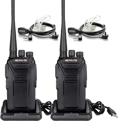Vista 15 de Retevis Walkie Talkies RT27, radio bidireccional con micrófono de altavoz de hombro, radios de 2 vías de largo alcance, base de carga USB, alarma