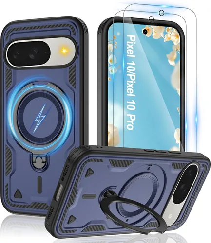 Vista 59 de Gritup fro Funda para Google Pixel 9A, funda protectora magnética de grado militar compatible con Mag-Safe, 2 protectores de pantalla HD, soporte