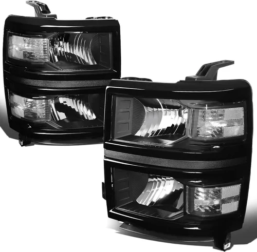 Vista 9 de DNA MOTORING HL-OH-CSIL14-BK-AM Faros delanteros negros y ámbar compatibles con Silverado 1500 2014-2015