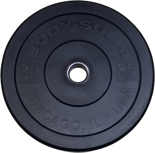 Vista 3 de Body-Solid Chicago Extreme - Placa de parachoques de goma, discos de parachoques olímpicos, placas de barra, pesas de parachoques