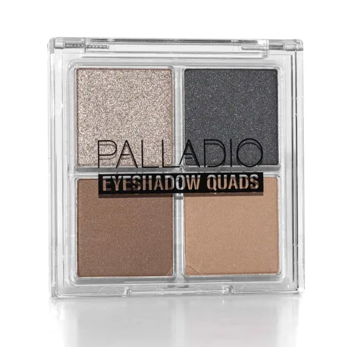Vista 17 de Palladio Sombra de ojos cuádriceps, aterciopelada pigmentada mate mezclable, acabados metálicos y brillantes, fórmula cremosa, paleta de sombra