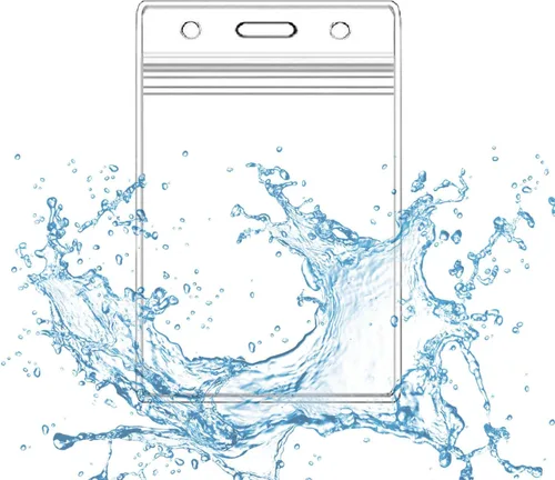 Vista 4 de 10 soportes verticales para tarjetas de identificación, soporte impermeable para tarjetas de identificación, soporte de plástico transparente