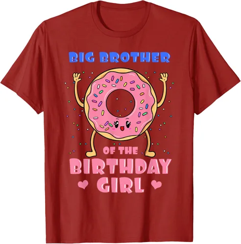 Vista 71 de Big Brother Of The Birthday Girl Donut Bday Party Bro Sib Camiseta, Negro, S