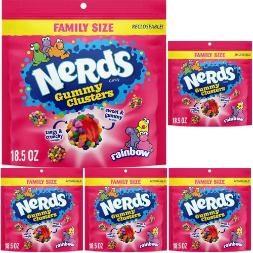 Vista 23 de NERDS Gummy Clusters Candy, arcoíris, crujiente y gomoso, 3 onzas (paquete de 12)