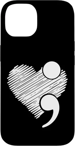 Vista 4 de Suicide Awareness - Suicide Prevention Heart Semicolon Gift Case for iPhone 17
