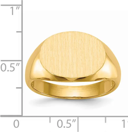 Vista 5 de Anillo de sello de oro amarillo de 14 quilates 12.5X16.0.000 in con espalda abierta para hombre (ancho 35.65) - Jewelry By Sweet Pea, Metal