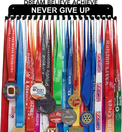 Vista 11 de Medal Hanger Display Rack-Wall Mount Steel for 63+ Medals Easy to Install