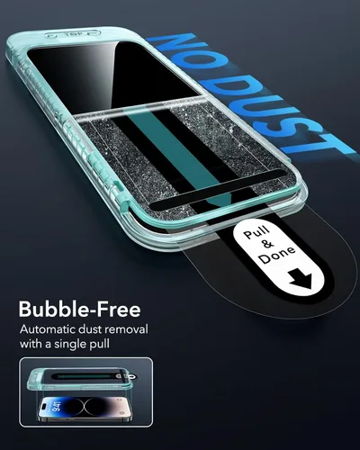 Vista 5 de ESR Paquete de 3 para iPhone 14 Pro Protector de Pantalla de Privacidad, Protector de Pantalla de Privacidad de Vidrio Templado Anti-espía