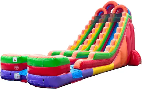 Vista 19 de TentandTable Tobogán acuático inflable de doble carril para niños y adultos, diversión acuática gigante de grado comercial, incluye soplador de aire