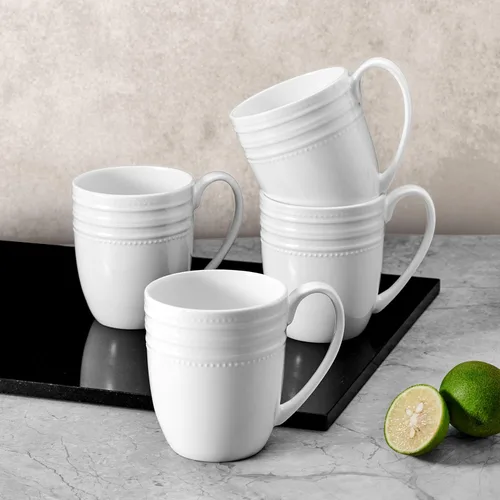 Vista 4 de Mikasa Kamryn Vegan Bone China - Juego de 4 tazas ligeras, 13.5 onzas