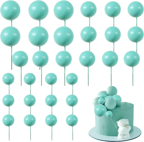Vista 17 de Rsstarxi 30 piezas de mini globos y bolas de espuma para tartas – Insertos de pastel de bricolaje para bodas, aniversarios y decoraciones de fiesta