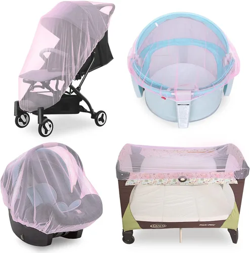 Vista 8 de Mosquitera de bebé para cochecito, red de insectos reutilizable para cochecito, corrales, Pack N Plays y mini cuna portátil, portátil y duradera