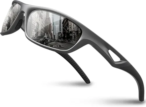 Vista 13 de RIVBOS Polarized Sports Sunglasses UV400 for Driving Cycling Fishing RB831 TR90 lightweight frame for cycling, baseball, running, driving and Negro