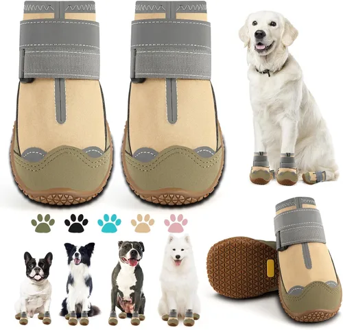 Vista 15 de Botas para perros grandes, botas para perros medianos y protectores de patas para suelos de madera dura, botines para perros al aire libre
