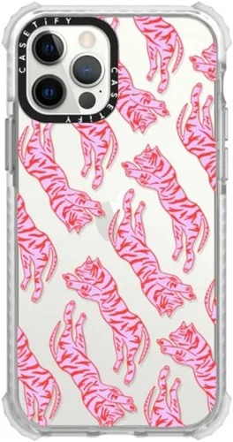 Vista 9 de Funda CASETiFY Ultra Impact para iPhone 12 / iPhone 12 Pro - Ditsy Daisies - Blanco - Transparente Frost