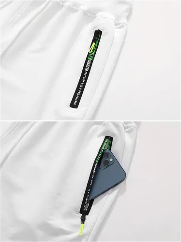 Vista 3 de CREATMO US Pantalones cortos para hombre con bolsillo con cremallera cintura elástica elástica de verano casual playa
