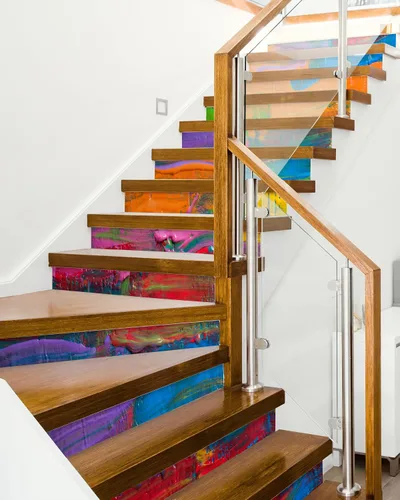 Vista 32 de FLFK Calcomanías para escaleras - Adhesivos para escaleras, Calcomanías autoadhesivas para escalones de Sunrise Coast, para decoración del hogar