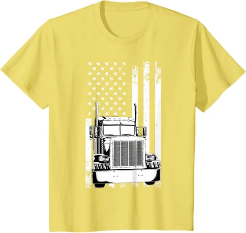 Vista 74 de Camión conductor bandera americana camionero vintage hombres mujeres regalo camiseta