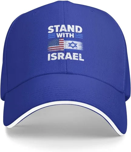 Vista 16 de Kkaingg Stand with Israel USA Flags, Support Israeli Baseball Cap Women Trucker Hat Men Dad Hat Adjustable Snapback Hat Black