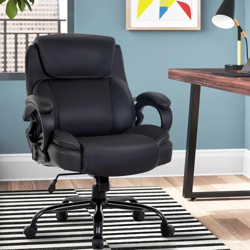 Vista 10 de Silla de oficina grande y alta para personas pesadas, 500 libras, silla de computadora de piel sintética, silla de escritorio de masaje, silla