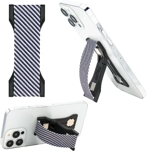 Vista 60 de LOVEHANDLE PRO Premium Phone Grip - Correa de silicona para teléfono - Soporte magnético para teléfono y soporte para teléfono inteligente y tableta