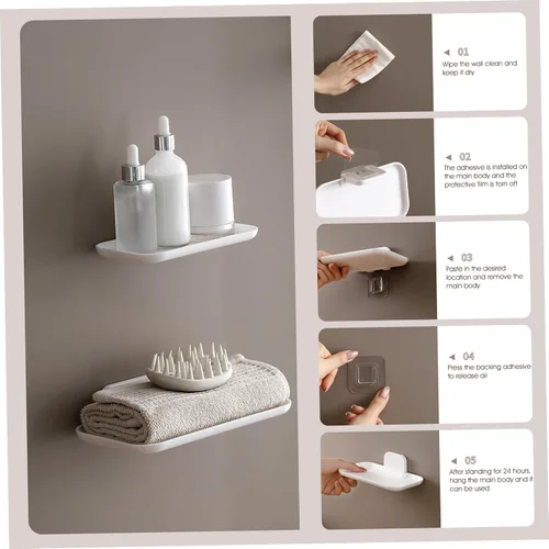 Vista 5 de Estante sin taladro, paquete de 2 estantes plegables para pared