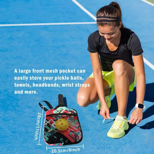 Vista 4 de HEYSKAY Pickleball Paddle Cover Pickleball Racket Sleeve Bag with Handle Strap Pickle-Ball Equipment Protective Paddle Sleeve with Mesh Pocket