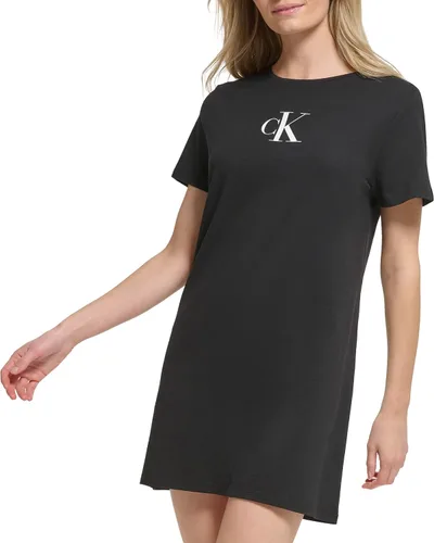 Vista 2 de Calvin Klein Vestido tipo camiseta con logotipo de monograma para mujer