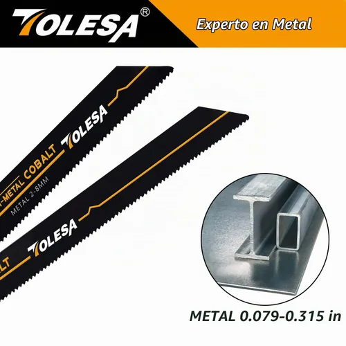 Vista 4 de TOLESA Hojas de sierra recíproca para corte de metales pesados, 6 pulgadas, 14 TPI para tubería, barras de refuerzo, hojas de sierra de sable