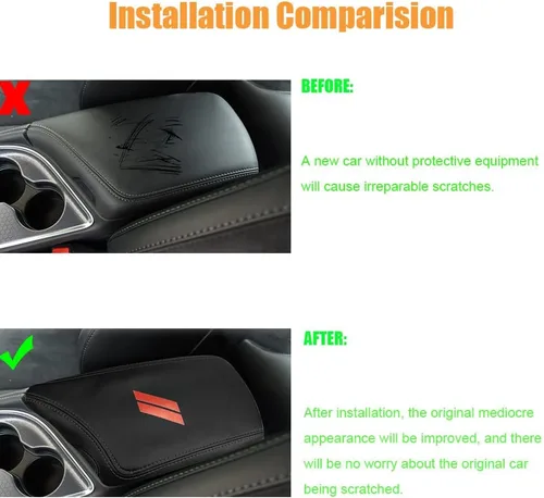 Vista 5 de Funda para el reposabrazos del automóvil, impermeable, para consola central, cubre cajas, resistente a los arañazos, funda protectora de cuero