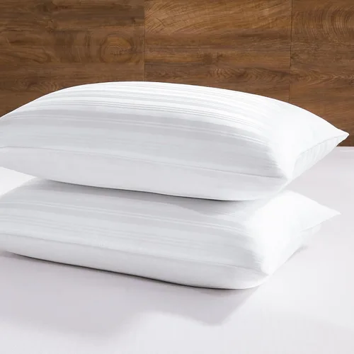 Vista 10 de downluxe - Juego de 2 almohadas de plumas y plumón de ganso - Almohadas de plumas de la colección hotelera para dormir de espalda, de estómago