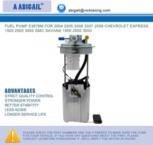 Vista 2 de Bomba de combustible E3678M de repuesto compatible con 2004 2005 2006 2007 2008 Chevy Express 1500 2500 3500 GMC Savana 1500 2500 3500
