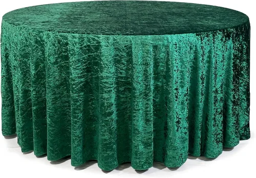 Vista 21 de YOUR CHAIR COVERS - Mantel redondo de terciopelo aplastado de 120 pulgadas para mesas redondas de 5 pies - Negro