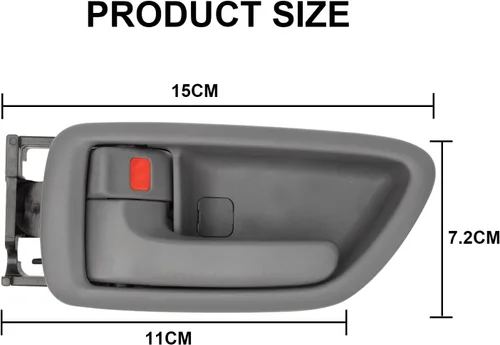 Vista 3 de 2 piezas manijas interiores de puerta compatibles con Sequoia 2001-2007 Tundra 2004-2006 (cabina doble SOLAMENTE), manija interior delantera