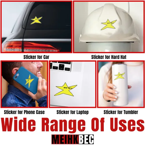 Vista 2 de Calcomanías de vinilo impermeables con texto en inglés "Your Did It Star, Meme, Star Hydroflask", motivación positiva, troquelada, impermeable