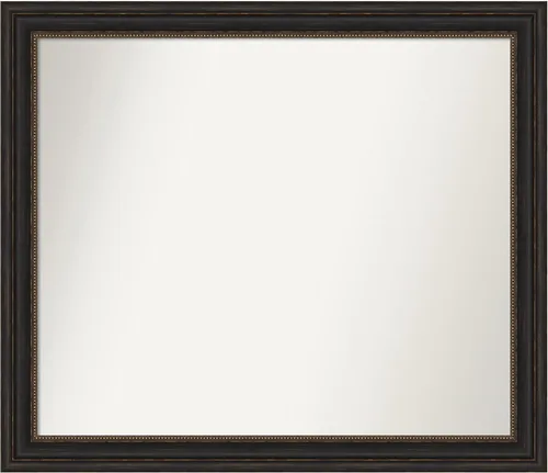 Vista 230 de Amanti Art Espejo de pared personalizado no biselado (25 x 25 pulgadas), marco de bronce acentuado, varios tamaños personalizados, espejo de baño