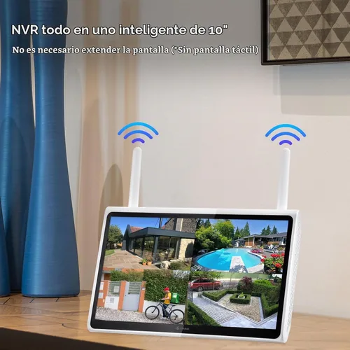 Vista 8 de Kittyhok Sistema inalámbrico solar de la cámara de seguridad, cámara 2K PTZ 4 Kit de levas
