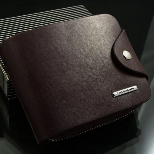 Vista 4 de Encantador bolso de cuero plegable para hombre con cremallera
