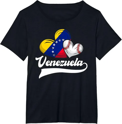 Vista 70 de Camiseta de béisbol venezolana con diseño de corazón y bandera de Venezuela, Negro