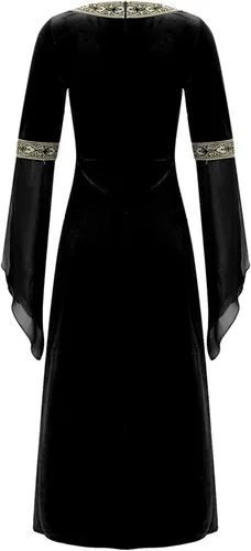 Vista 5 de YUUMIN Disfraz de princesa medieval para niñas, disfraz renacentista, vestido retro para Halloween, cosplay