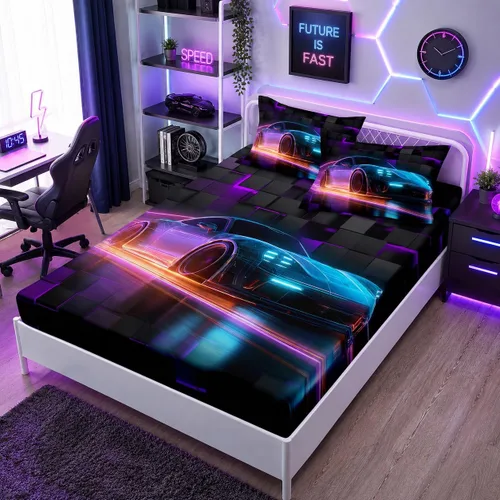 Vista 11 de HOSIMA - Juego de ropa de cama con diseño de ajolote para decoración de dormitorio infantil, patrón de dibujos animados espaciales Kawaii, animales