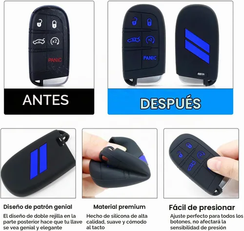 Vista 4 de Funda para llavero para Dodge Accessories de 5 botones Azul