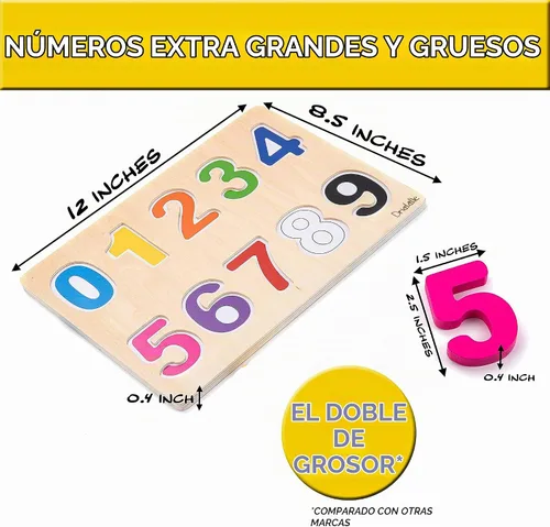 Vista 5 de Rompecabezas de números educativos de madera magnética - Aprende números y juguete de reconocimiento de color - Juego preescolar para niños pequeños