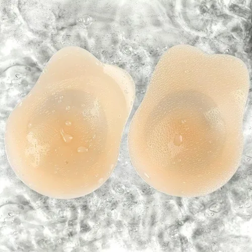 Vista 5 de Pasties - Brasier adhesivo para pezones, sin espalda y levantamiento de senos, para mujer, reutilizable, con calcetines invisibles, Beige