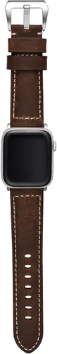 Vista 18 de Bullstrap Correa de reloj de cuero italiano de grano completo para hombre compatible con Apple Watch Series 1-8