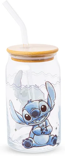 Vista 24 de Silver Buffalo Disney Alice in Wonderland Tarro de vidrio con tapa de bambú y pajita de vidrio, 16 onzas