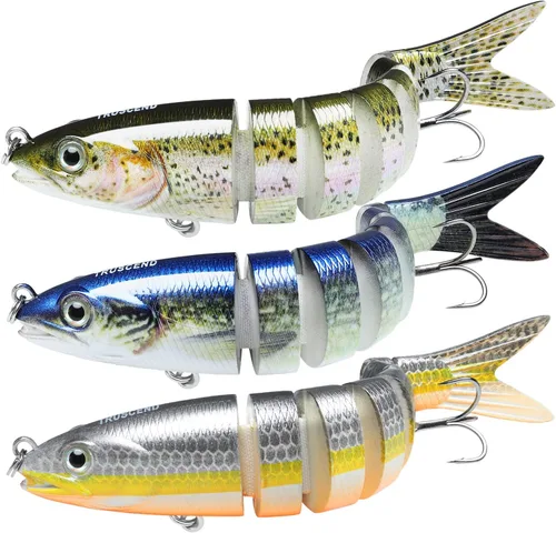 Vista 13 de TRUSCEND Swimmax - Señuelos de pesca realistas para agua salada y agua dulce, para trucha lucioperca, lucio, salmón azul, cebo, pesca de lubina