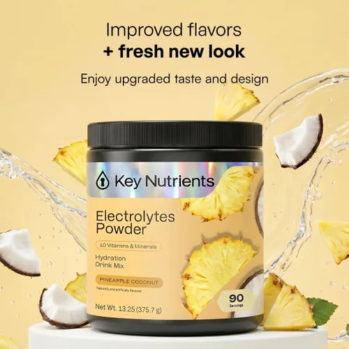 Vista 56 de KEY NUTRIENTS Electrolitos en polvo sin azúcar, limonada de maracuyá con 6 electrolitos y minerales, fibra prebiótica y polvos de hidratación